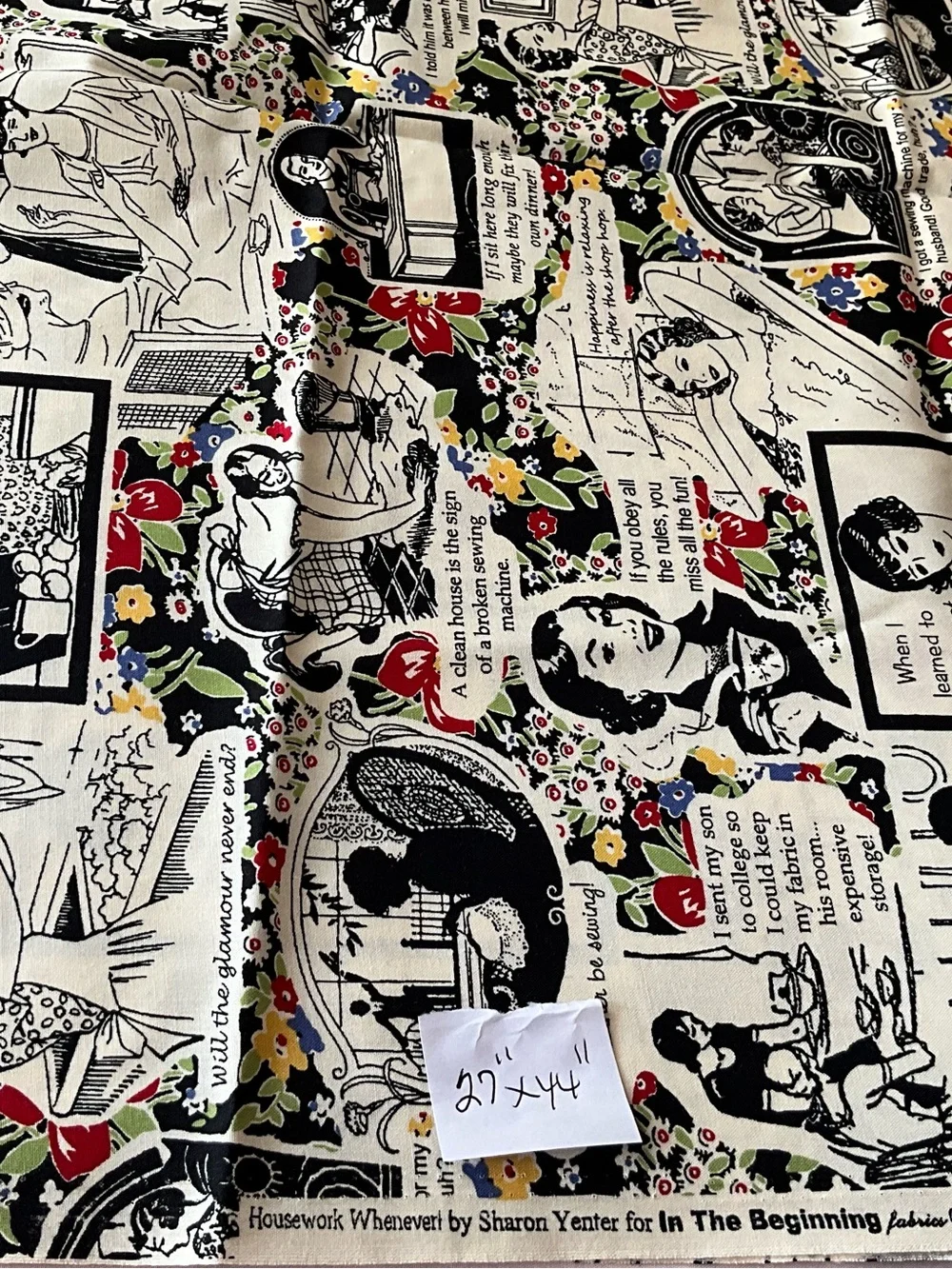 Quilting Sewing Fabric COLLAGE Novelty Cotton Quilting Remnants Lot Black White